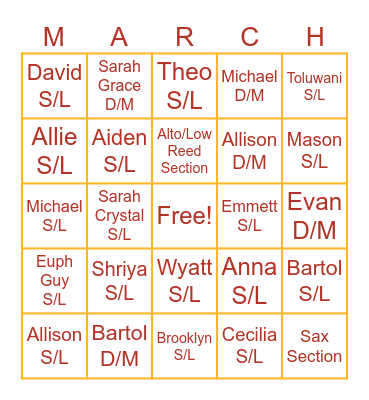 Leadership Predictions Bingo Card