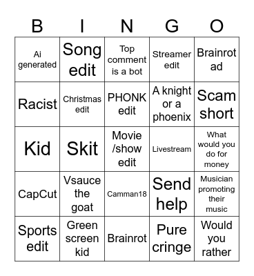 MUSIC BINGO EP 1 Bingo Card