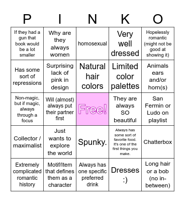 KAE OC BINGO Card