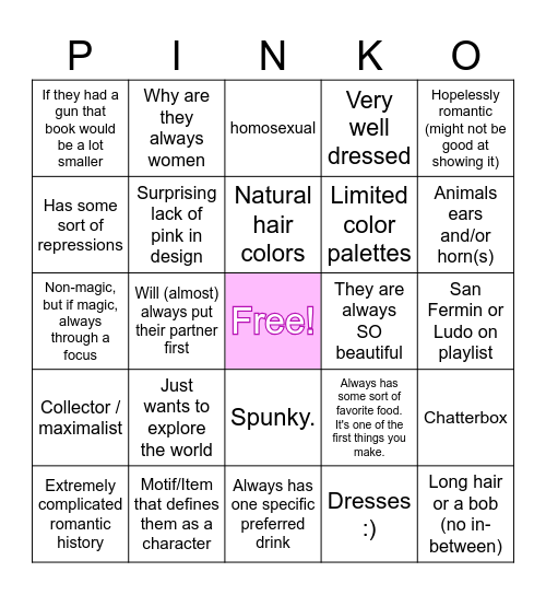 KAE OC BINGO Card