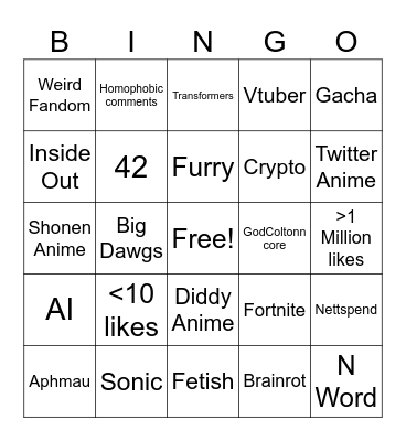 Reels Bingo Card
