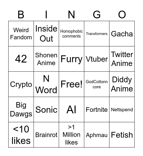 Reels Bingo Card