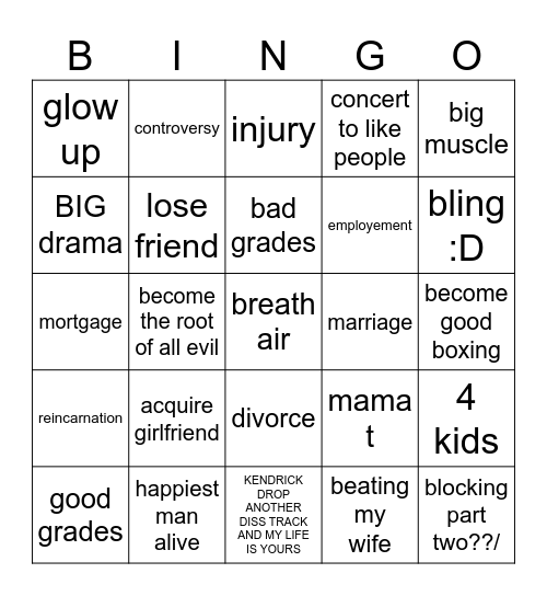 izayahs 2025 Bingocard Bingo Card