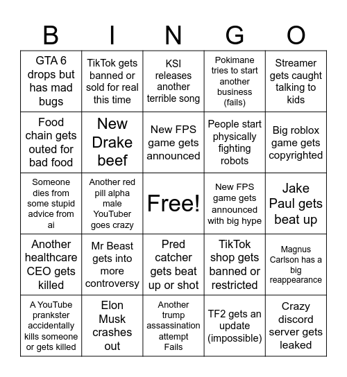 2025 BINGO Card