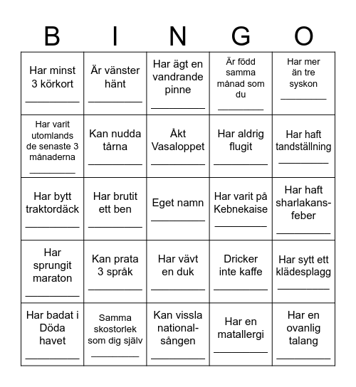 Isbrytarbingo Card
