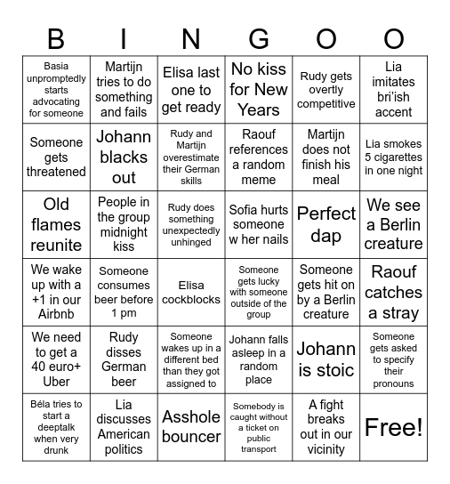 Berlin Bingo Card