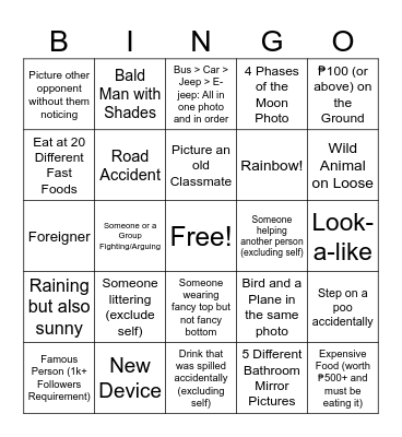2025 SCAVENGER HUNT Bingo Card