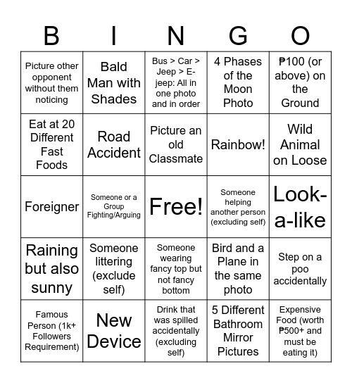 2025 SCAVENGER HUNT Bingo Card