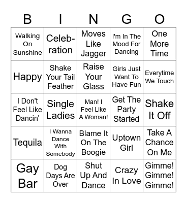 New Year Party Bingo Card