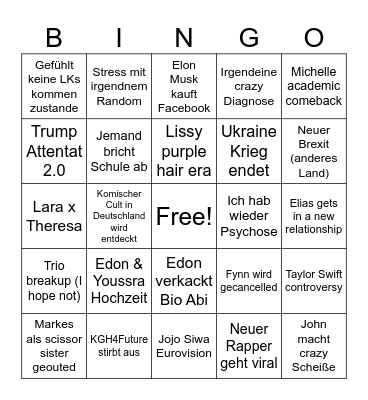 2025 Bingo Card