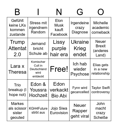 2025 Bingo Card