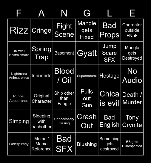 Foxy x Mangle BINGO Part 3 Bingo Card