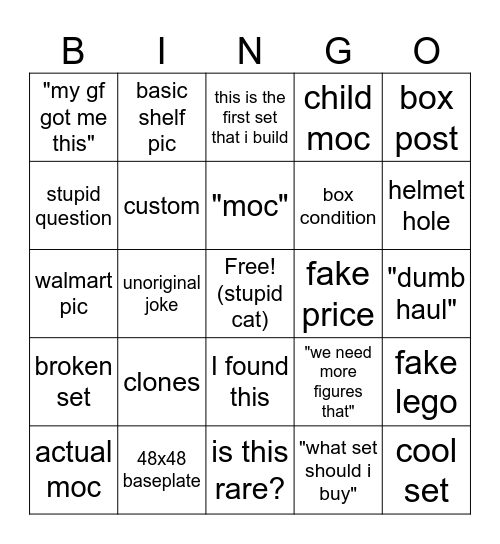 lego hates their fans Bingo Card