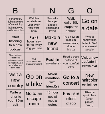 2025 BINGO Card