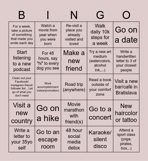 2025 BINGO Card