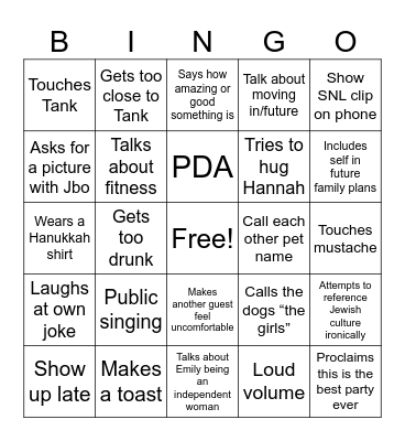 BF bingo Card