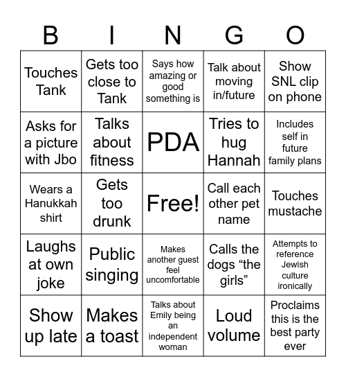BF bingo Card