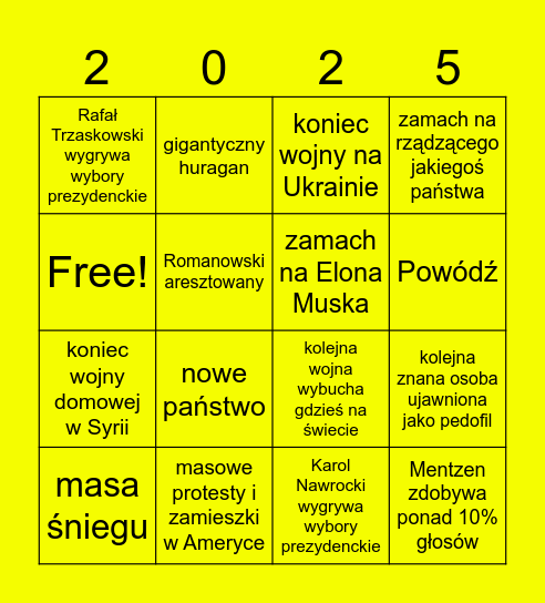 2025 BINGO Card