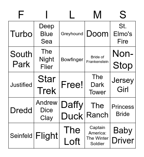 Movies_12282024 Bingo Card