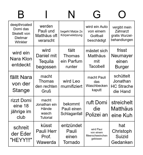 In diesem Vlog... Bingo Card