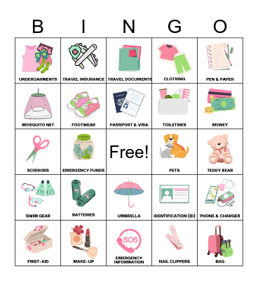 Travel Bingo 2 Bingo Card