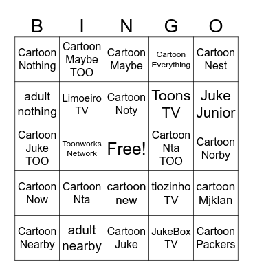 Penta TV -Canais Bingo Card