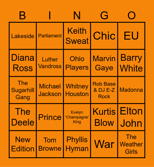 Baby Lu's 70s & 80s Bingo Card