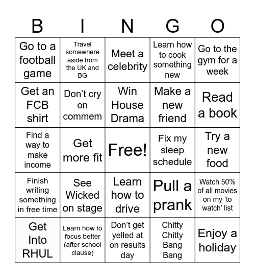 2025 BINGO CARD Bingo Card