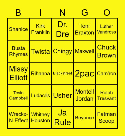 90s & 00s NYE Bingo Card