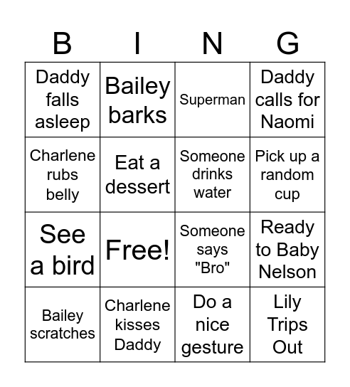 Winter Break Family Day 2025 Bingo Card