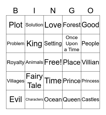 Fairy Tales Bingo Card