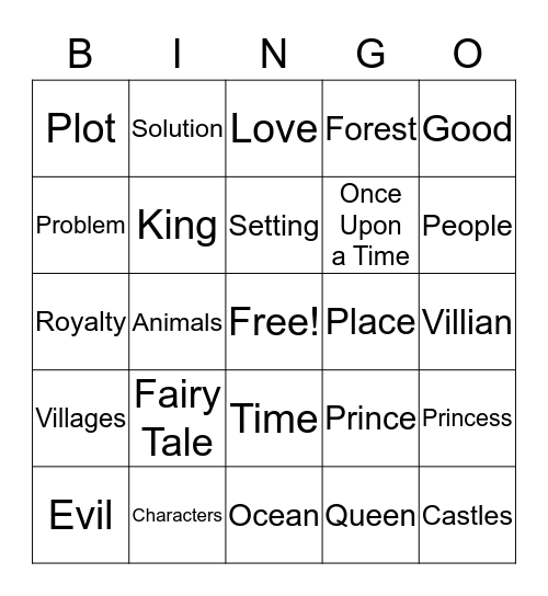 Fairy Tales Bingo Card