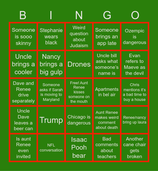 BURRILL CHRISTMAS Bingo Card