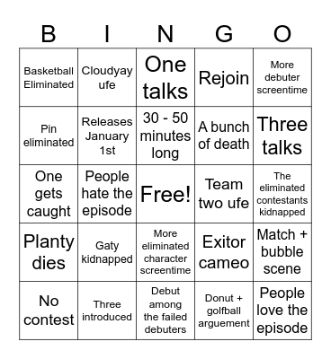 Tpot 15 Bingo Card