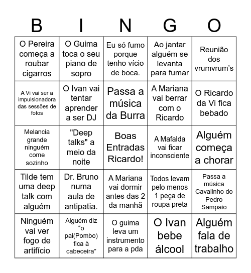 PDA Bingo 24/25 Bingo Card