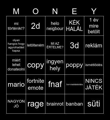 RÁKÚRNAK VALÓ Bingo Card
