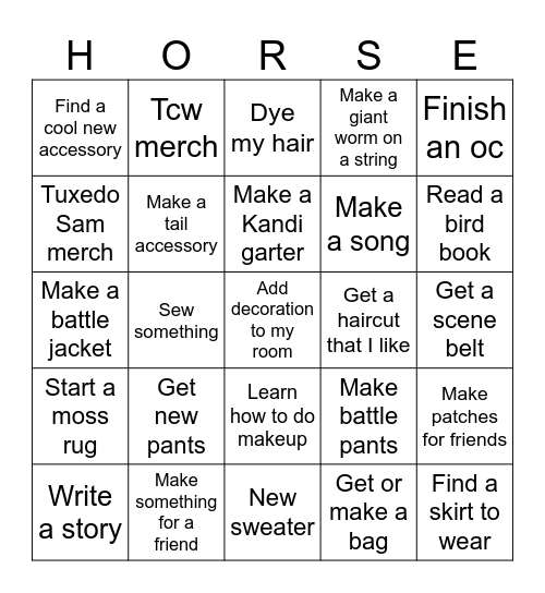 Shart’s sharttastic year bingo card!!!! Bingo Card