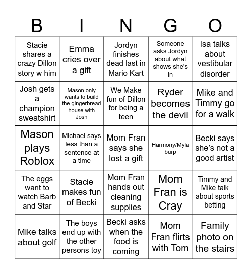 pajamakkah bingo Card