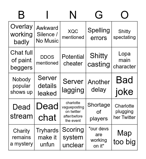 7TV "Tournament" Bingo Card