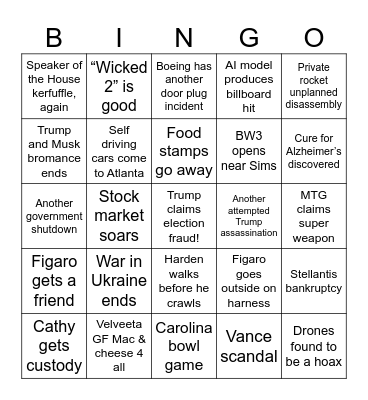 2025 Bingo Card