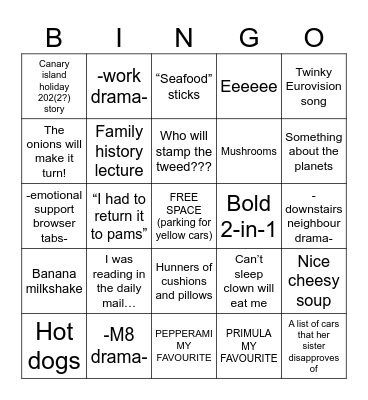Erin Bingo Card