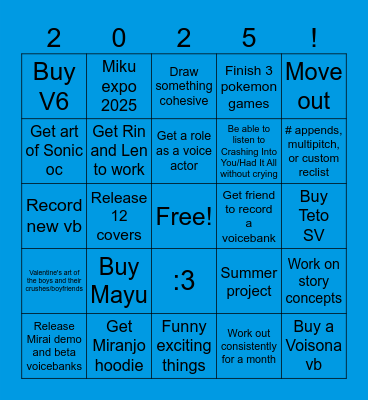 2025 Bingo Card