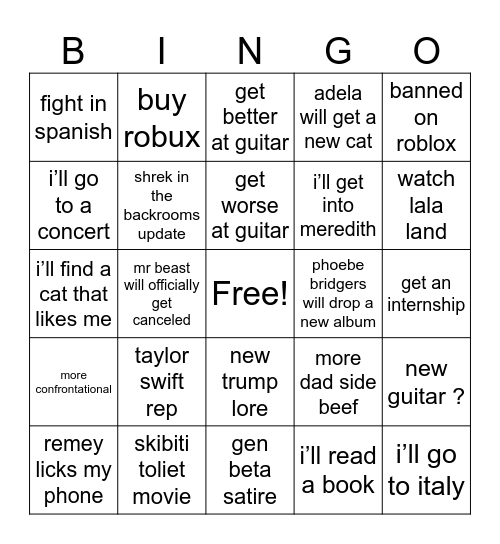 EDEN’S 2025 BINGO Card