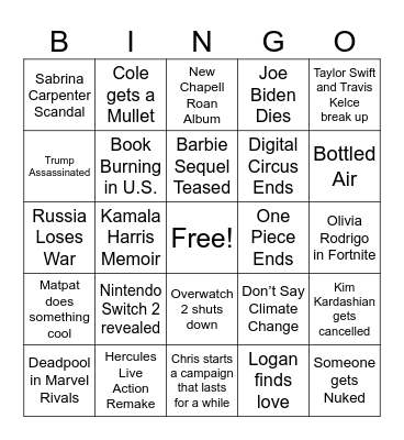 2025 Bingo Card