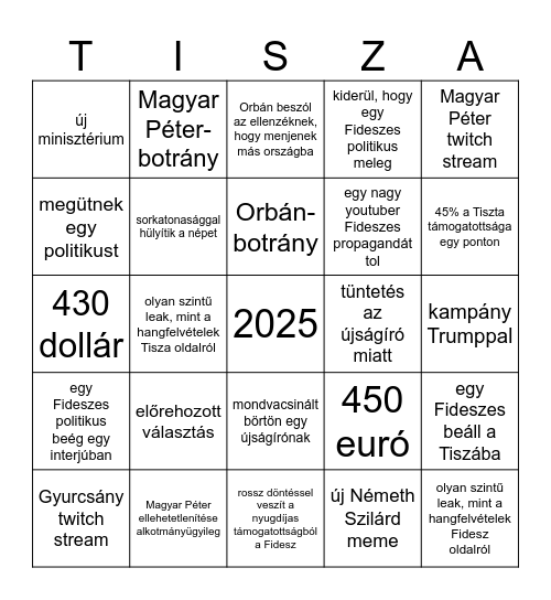 2025 Bingo Card
