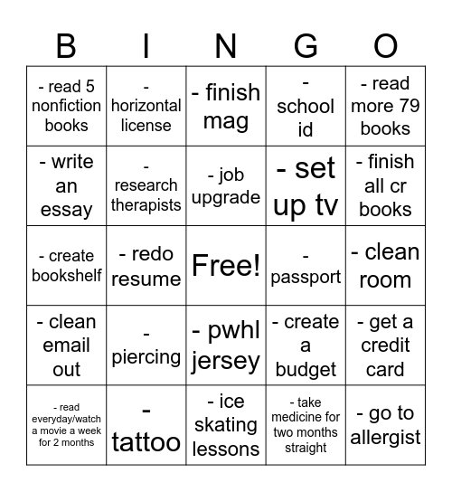 2025 Bingo Card