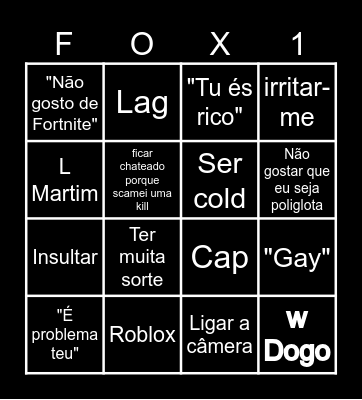 Bingo do Fox Bingo Card