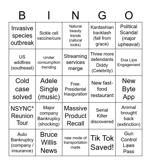 2025 BINGO! Bingo Card