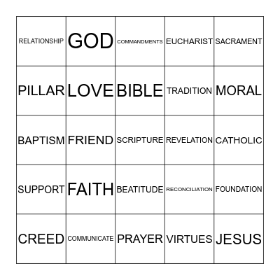 CALLED TO BE CATHOLIC      Bingo Card