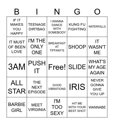 PIG MINDS 80'S & 90'S MUSIC BINGO Card